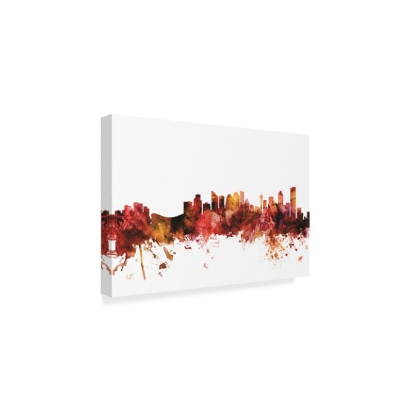 Michael Tompsett 'Calgary Canada Skyline Red' Canvas Art,22x32